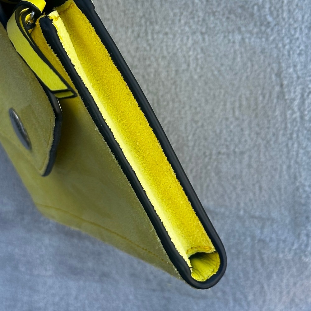 Rag & Bone Highlighter Yellow Atlas Crossbody Leather Bag Wallet Chain Strap 8" - Picture 12 of 16